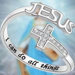 Stainless Steel Silver Engraved Ring “I can do all things” Adjustable Ring S 7 Photo 0