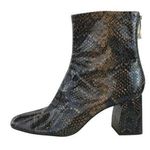 ZARA  Women's Brown Snakeskin Leather Block Heel Zippper Ankle Boots 39 US 8.5 Photo 0