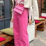 ZARA Pink Wide Leg Jeans Photo 0
