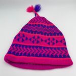 Smiley Vintage Pink And Purple Beanie 100% Wool One Size Photo 1