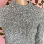 A New Day NWT Gray Cable Knit Sweater with Embellished Beads Accents XS Photo 2