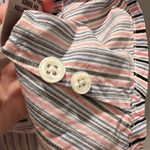 Faconnable Short Sleeve Striped Button Up Shirt White Pink Blue Cotton Medium Photo 6