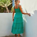 VICI PARISA EMBROIDERED TIERED MIDI DRESS - GREEN Photo 4