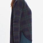 Madewell  Green Plaid Oversized Wool Blend Sweater | XS‎ Photo 1