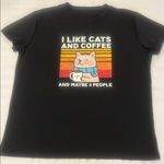 SheIn NWOT  szXL short sleeve T-Shirt “I like cats coffee & maybe 3 people” Photo 1