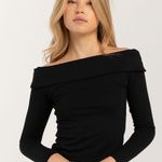 Tilly's  Full Tilt Off-The-Shoulder Black Longsleeve Top Photo 0