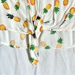 Japna  | Pineapple Print Sleeveless Tie Front Top Sz L Photo 2