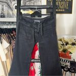 New EB Denim Black Low Rise Lace Up Wide Leg Jeans Women Size 26 Made USA Photo 4