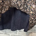 ZARA  Black and Cream Floral Long‎ Sleeve Tunic mini Dress deep V neck Size M Photo 4