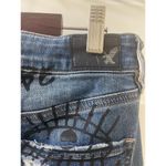 American Eagle  TATTOO Jeans Women 6  Hi-Rise Jegging Stretch Punk Rock Patch Art Photo 8