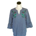 Andrew Marc NWOT Marc New York Gingham Embroidered Blouse Photo 1