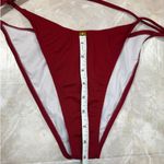 NWT Ribbed Triangle String Bikini Wine Colored Size Large Red Photo 1