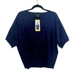 DKNY NWT Women's Navy Blue Short Sleeve Dolman Sweater Shirt Size Small New Photo 0