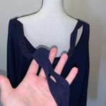 Amazon Inextenso Navy blue open back tie long sleeve top Photo 4