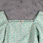 Levi's  Shirt Womens‎ Small Green White Floral Statement Blouse Fairy Cottagecore Photo 3