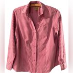 Investments Gold Label Investment Pink Stripe Shirt Non-Iron Long Sleeve Button 14P Preppy Photo 0