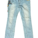 Rocawear  Light Blue Purple Embroidered Low Rise Straight Jeans sz 7 NEW Tags Y2K Photo 0