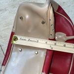 Tosca Blu Leather Purse Handbag Made In Italy red Tan Perforated Corners‎ Photo 5