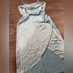 Open Edit Elegant Light Blue Satin Dress Photo 6