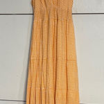 VICI WOMENS ORANGE GINGHAM MAXI DRESS OPEN BACK MEDIUM Photo 0
