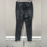 Free People  WE THE FREE DISTRESSED RAW HEM BLACK DOUBLE BUTTON JEANS Photo 3
