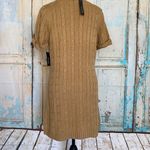 I Heart Ronson Women’s Short Sleeve Crew Neck Knit Polo Sweater Camel Dress Sz L Photo 4