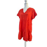 FRANCESCA BETTINI babydoll 100% LINEN DRESS SIZE LARGE Pink Photo 1