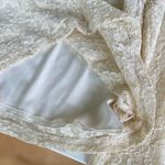 Vintage White Stag Ivory Lace Scoop Neck Long Sleeve Top Sheer Sleeves Small Photo 8