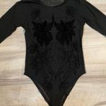 Love Culture  Sheer Black Floral Long Sleeve Onesie -See Measurements Photo 4