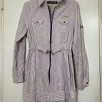 COOGI vintage purple striped cotton full zip long sleeve belted dress size XL Photo 0