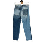 Revice Denim REVICE Two-Tone Yin Yang‎ Distressed Denim High Rise Straight Jeans Size 24 Photo 6