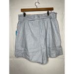 Draper James NEW  Striped Linen Blend Paperbag Shorts Size XL Blue White Photo 3