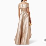 Ricki Freeman for Teri Jon peplum off shoulder gold maxi formal dress Size 16 Photo 1