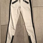 EXPRESS White And Black Jeans With Zippers Photo 0