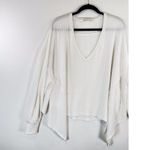 We The Free  Womens Top White Coraline Thermal V Neck Waffle Knit Oversized XS Photo 6