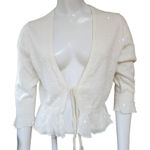 Apt. 9  Cream Sequined Cardigan (M) Photo 0