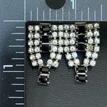 Vintage Signed PAT 1967965 Black/Clear Pave Rhinestones Clip On Earrings 11.0g Black Photo 9