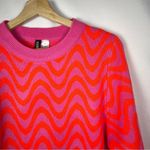 H&M Divided Pink Wave Printed Jacquard Knit Pullover Sweater XS Photo 2