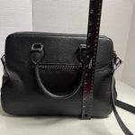 HESHE Women's Pebble Leather Shoulder Tote Bag Black 12X4.5X10 Silver Hardware Photo 5