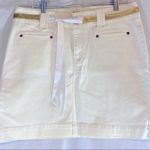 White House | Black Market WHBM white denim skirt size 10 Photo 0