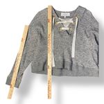 Derek Lam‎ 10 Crosby Gray Melange Cotton V Neck Lace Up Crop Sweater Size 6 Photo 3