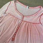 We The Free  people kai pink henley long sleeve shirt Photo 2