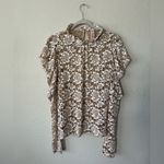 Anthropologie Dolan Sheer Lace Floral Ivory Mock Neck Blouse Top Women’s Size L Photo 3
