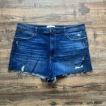 Wrangler Womens High Rise Vintage 3” Denim Shorts Distressed Size 16 Photo 0