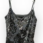 White House | Black Market Gray Sequin Floral Cami Glam Holiday NYE Party M Photo 0