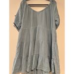 La Vie Rebecca Taylor Blue Tiered Midi Dress Women’s L Gauze Cotton Boho Peasant Size L Photo 1