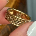 Gold Tone Woven Band Ring AK 925 Turkey Sterling Silver Band Ring Size 9 EUC Photo 1
