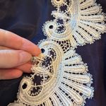 Vintage Scott McClintock Purple Lace Shiny Puff Sleeve Steampunk Jacket Size 10 Photo 1