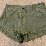 Free People  Military Green Cut Off Shorts Size 8 Cargo Mini Photo 2