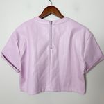 Buddy Love NWT Taylor Lavender Faux Leather Crop Top Women's Size Medium Purple Photo 4